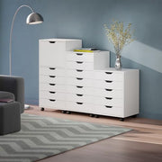 Winsome White / 1 Door, 17 Drawers / Transitional Storage Cabinets