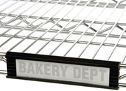FSHELF6B Shelf Label Holder, 6"W, 1-1/4" Opening, snap onto Front Shelf, Black