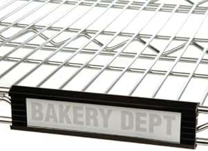 FSHELF6B Shelf Label Holder, 6"W, 1-1/4" Opening, snap onto Front Shelf, Black