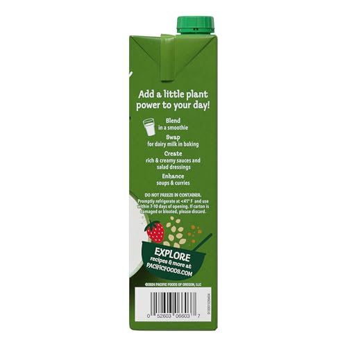 Pacific Foods Hemp Milk / 32 Fl Oz (Pack of 6) / 1 Hemp Milk