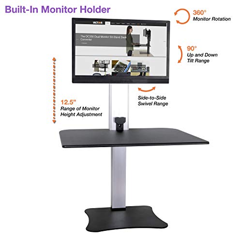 Victor Single Monitor / Black W/Aluminum / Modern Monitor Stands