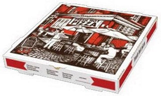 Rock Tenn Square Cafe Design B-Flute Corrugated Pizza Box White, 18" Length x 18" Width | 50/Bundle