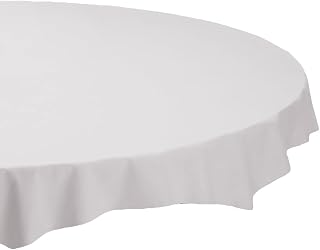 Hoffmaster 112010 Plastic Octy-Round Tablecover, 82" Diameter, White (Case of 12)