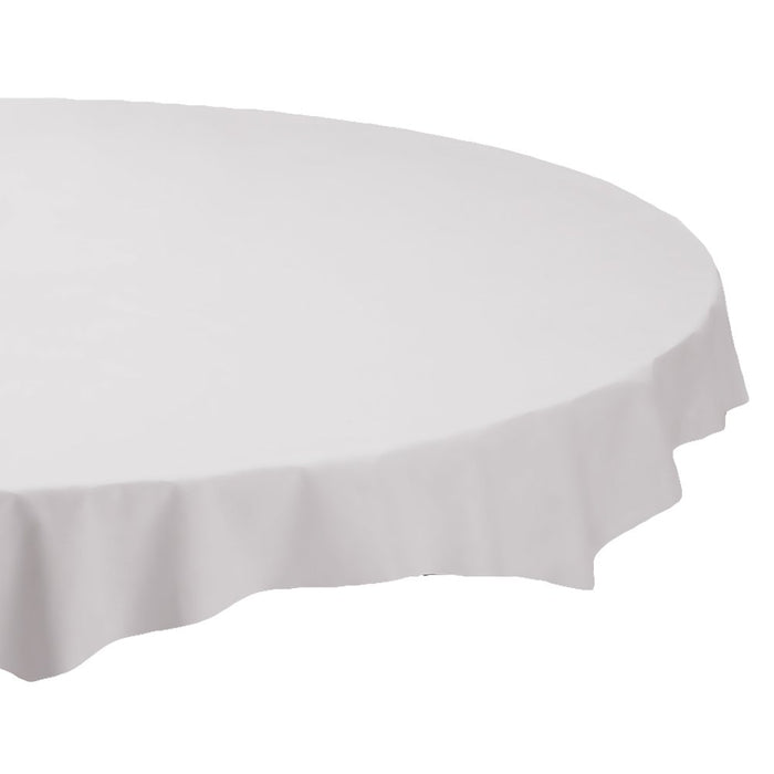 Hoffmaster Octy-Round Plastic Tablecover, 82" Diameter, White, 12/carton