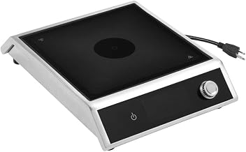 Vollrath MPI4-1800 Countertop Medium-Power Induction Range with Knob Control, 1800W, Stainless Steel and Glass Top, Touch Screen, Precise Temperature Control, 120V