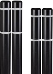 BollardGard 4" x 64" 4-Pack Bollard Cover - Innoplast (Black White Tape)