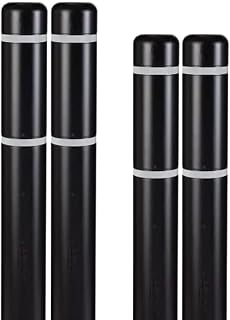 BollardGard 4" x 64" 4-Pack Bollard Cover - Innoplast (Black White Tape)