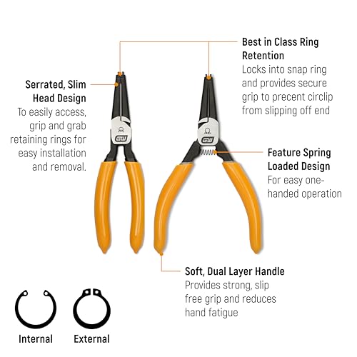GEARWRENCH 7" External / Black / 1 Snap-Ring Pliers