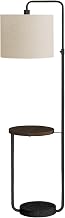 Monarch Specialties I 9753 Lighting, 67" H, Floor Lamp, USB Port Included, Black Metal, Ivory/Cream Shade, Contemporary
