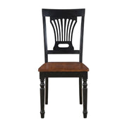 Solid Wood Dining Chairs Traditional-Style with Wood Seat Set of by Furnifact – Wood, Black/Brown, Pack of 2