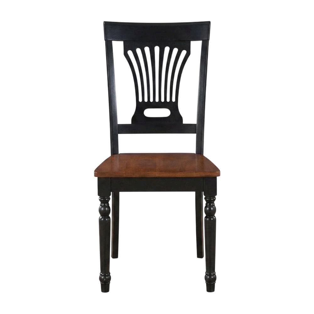 Solid Wood Dining Chairs Traditional-Style with Wood Seat Set of by Furnifact – Wood, Black/Brown, Pack of 2
