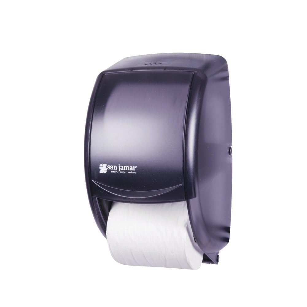 Duett Standard Bathroom Tissue Dispenser by San Jamar – Black, Model SJMR3500TBK