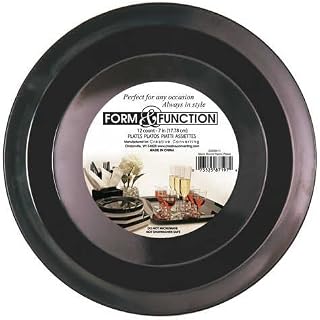 Creative Converting Form & Function 7-inch Black Plastic Plates 72 Per Box