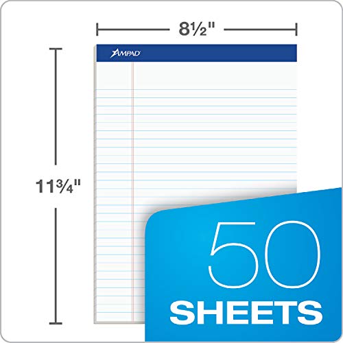Ampad 12 / 8-1/2 x 11-3/4 / White Letter & Legal Ruled Pads