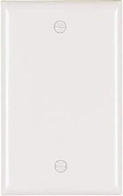 Legrand Pass & Seymour TP13W Trademaster Mid-Size Unbreakable Nylon Wall Plate, 1 Gang, One Blank Box Mount Cover, White (1 Count)
