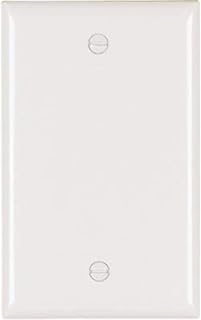 Legrand Pass & Seymour TP13W Trademaster Mid-Size Unbreakable Nylon Wall Plate, 1 Gang, One Blank Box Mount Cover, White (1 Count)