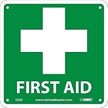 NMC S53R Graphic Facility Signs - First Aid - Plastic 7x7