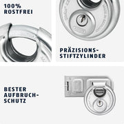 ABUS 70mm / Silver Colours / padlock Keyed Padlocks