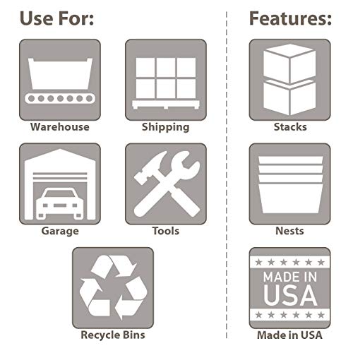 Akro-Mils Red / 23-1/2-Inch L x 19-1/2-Inch W x 13-Inch H / Industrial Open Storage Bins