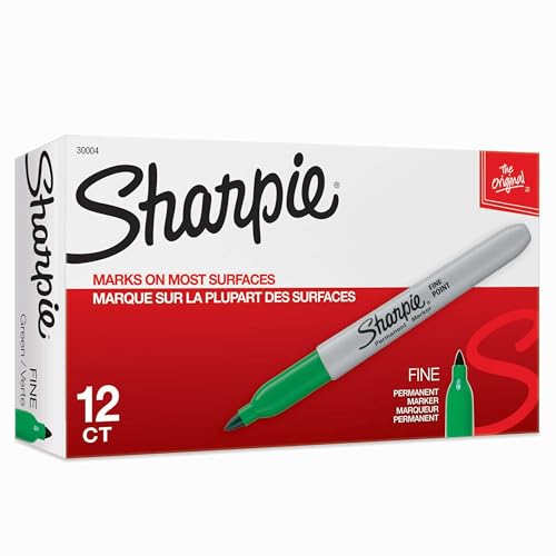 Sharpie Green / 1 Count (Pack of 12) / Fine Permanent Markers