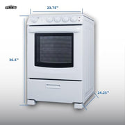 Summit Appliance White / 2.9 cubic_feet / 1 Slide-In Ranges
