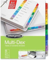Wilson Jones WLJ91003 - Multi-Dex Index Assorted Color 10-Tab