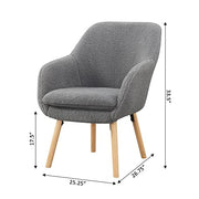 Convenience Concepts Sherpa Gray / Chair / (L) 25.25 in. x (W) 26.75 in. x (H) 33.5 in. Chairs