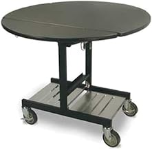 74410S Simplicity Series Oval Room Service Table, Tri-Fold, 40" W x 36" D x 31" H, Black Frame