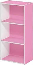 Furnifact Pink White 3-Tier Open Shelf Bookcase, Stylish Wood Construction, Modern Design, Multi-Functional Storage, Suitable for Home or Office Use