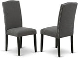 Furnifact Fabric-Upholstered Parsons Dining Chair with High Back, Upholstered Kitchen Chairs for Dining Table and Dining Room, Set of 2