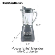 Hamilton Beach Gray / 40 Oz. Glass Jar (Pack of 1) / Countertop Blenders Countertop Blenders