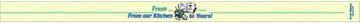 HUBERT Fresh from Our Kitchen Clamshell Label Yellow Extra Long Band-It Merchandising Labels Imprinted - 18"L x 1"H 2 Rolls of 350
