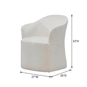 Solid Wood Upholstered Dining Chair with Castors by Starlight Canyon Home – Solid Hardwood,Plywood, White