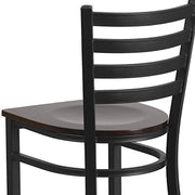 Flash Furniture Walnut Wood Seat/Black Metal Frame / Set of 1 / Traditional Barstools