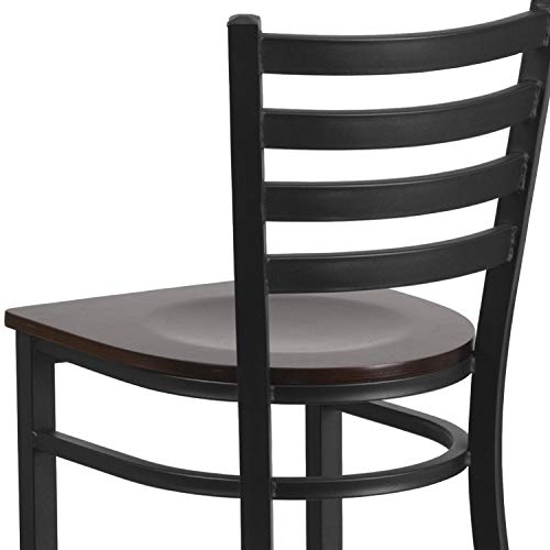 Flash Furniture Walnut Wood Seat/Black Metal Frame / Set of 1 / Traditional Barstools