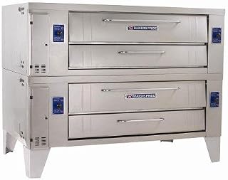 Bakers Pride 84" Double Deck Gas Pizza Oven, Stainless Steel, 240,000 BTU