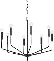 Mitzi H516808-AGB/SBK Bailey - 8 Light Chandelier 24.75 inches Tall and 30 inches Wide - Aged Brass/Soft Black