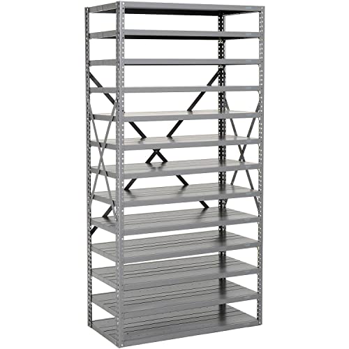 Open Bin Shelving Without Bins by Global Industrial – 12"L x 36"W x 73"H, Alloy Steel, Steel, Model 235030