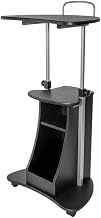 Gray Rolling Adjustable Height Laptop Cart with Storage, Lightweight Mobile Desk, Steel Frame, Versatile Workstation for Office and Home