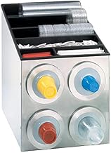 BFL-L-2X2SS Countertop Cup Dispensing Cabinet, (4) BFL-2F Built-in Lid and Straw Organizer, 22-1/2" H x 16-1/2" W x 22-3/4" D, Stainless Steel