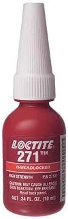 Threadlocker, LOCTITE 271, Red, High Strength, Liquid, 10 mL Bottle 135380-1 Each