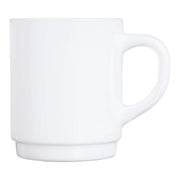 Restaurant Plain Mug 250ml Stackable 6 Cups by Arcoroc – 8 Ounces, Glass, White, Model 36140 (INNER)