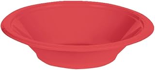Creative Converting Touch of Color Plastic Bowls Party Supplies, 12oz, Coral, 20ct