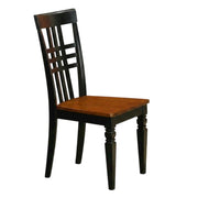 Solid Wood Dining Chairs with Wood Seat by Furnifact – Wood, Black & Cherry, Pack of 2