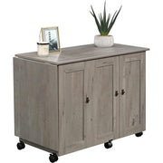 Sauder Mystic Oak / L: 40.08" x W: 19.45" x H: 28.5" / Tall Cabinet Sewing Storage