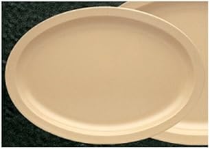 Yanco NS-515T Nessico Oval Platter with Narrow Rim, 13.25" Length, 9.5" Width, Melamine, Tan Color, Pack of 12