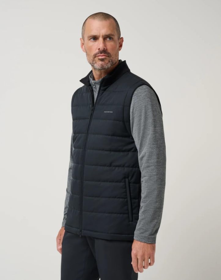 Mens Point Of Sail Vest Black Medium by TravisMathew – Medium, Polyester Blend, Black, Model A46644_0BLK_