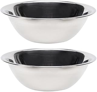 Vollrath (47935) Economy Mixing Bowls, Set of 2 (5-Quart, Stainless Steel)