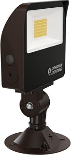Lithonia Lighting All-in-One LED Flood Light, Waterproof LED Outdoor Light Fixture with Adjustable Color Temperature, Knuckle Mount Dusk to Dawn Outdoor Lighting, MVOLT (ESXF1)