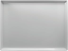 Expressly Hubert Rectangular White Melamine Tray - 20" L x 14" W x 1 1/2" H